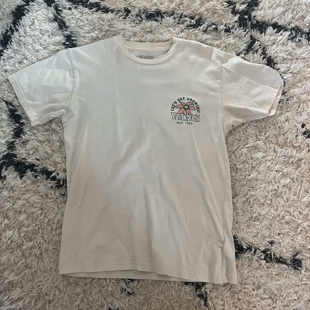 Vans Off the Wall T-shirt, cream, size small